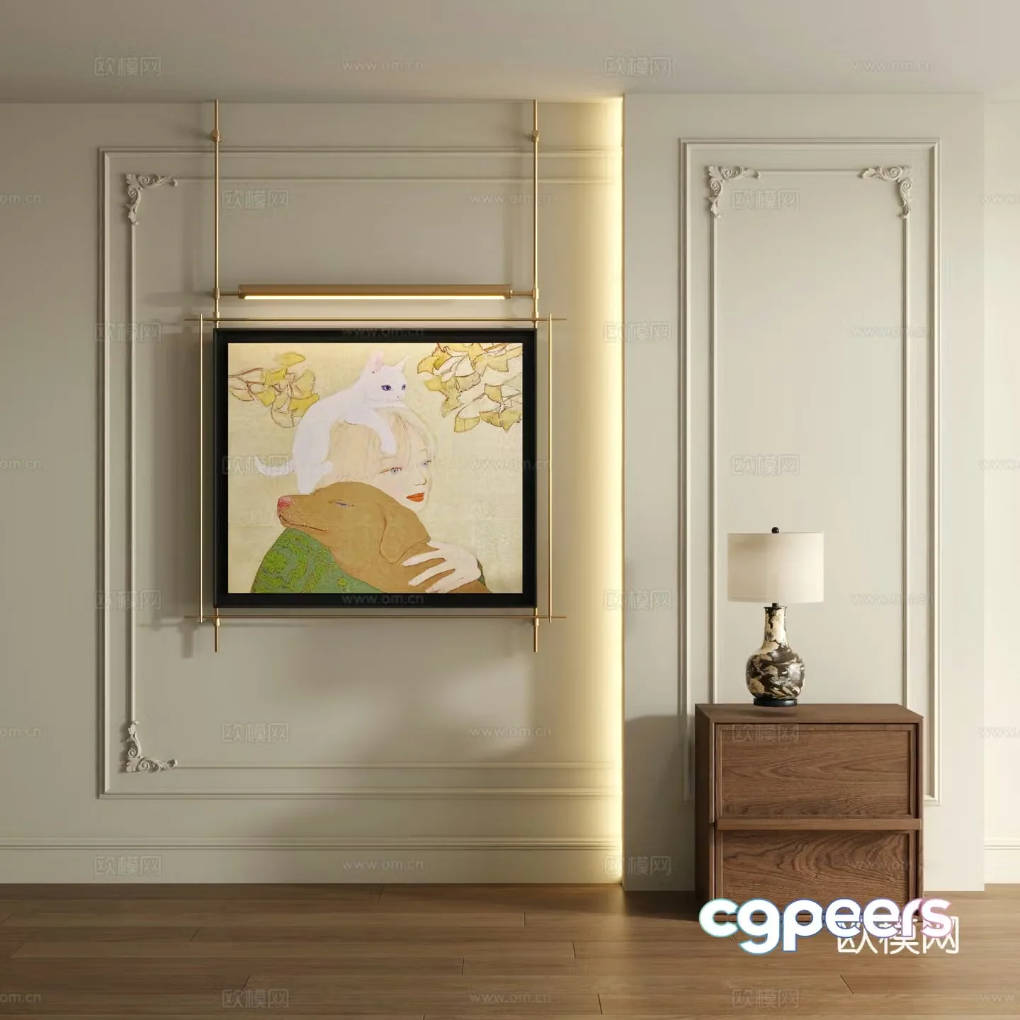 Modern decorative painting 3d model