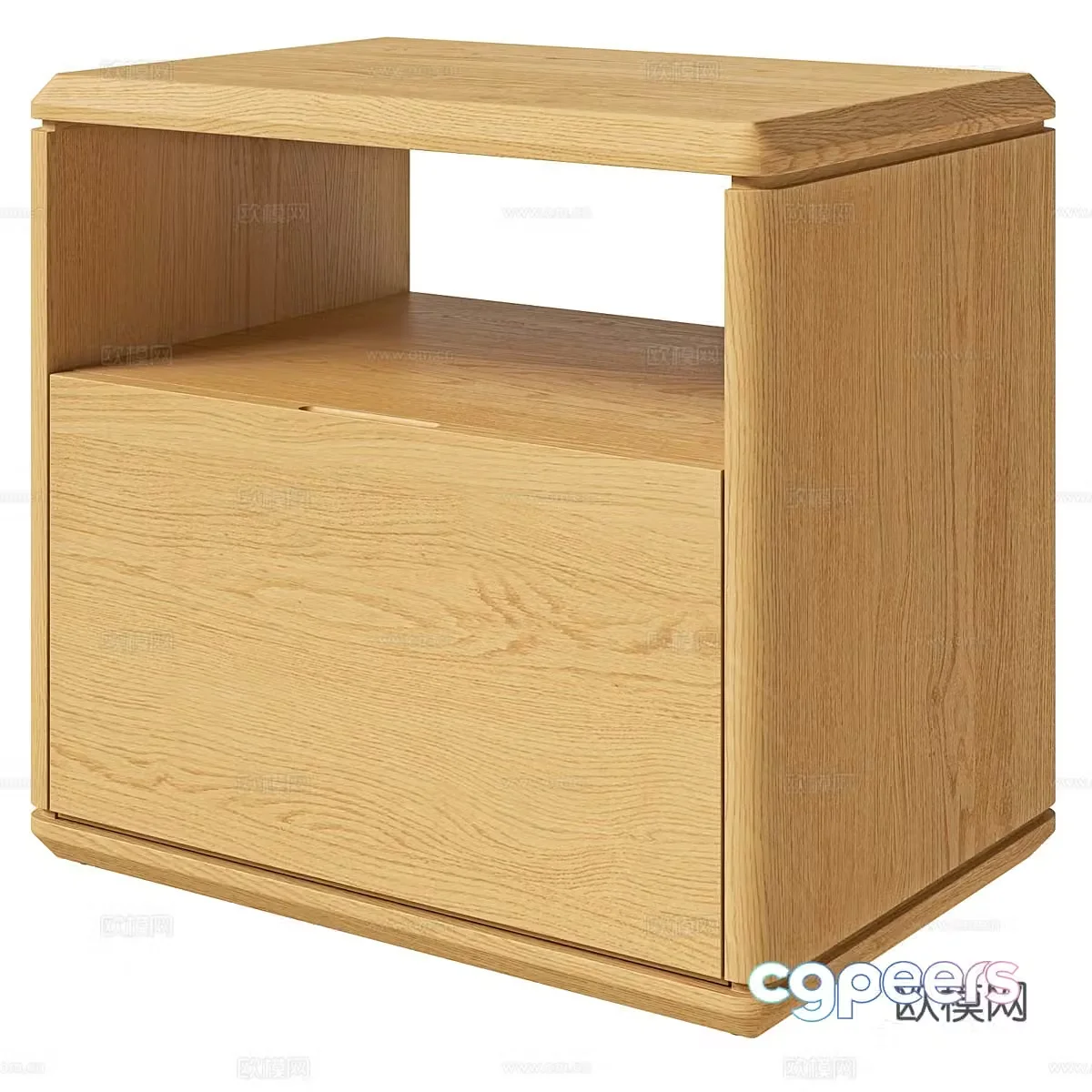 New Chinese style log style Henry nightstand 3D model