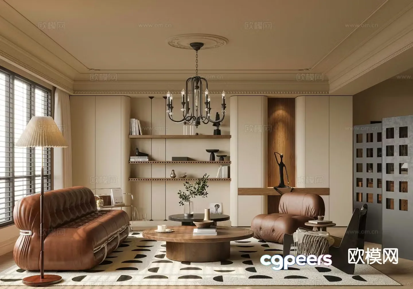 Medieval style living room 3D model