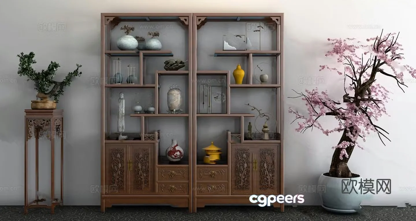 Chinese Bo Gu Shelf Model 3D Model