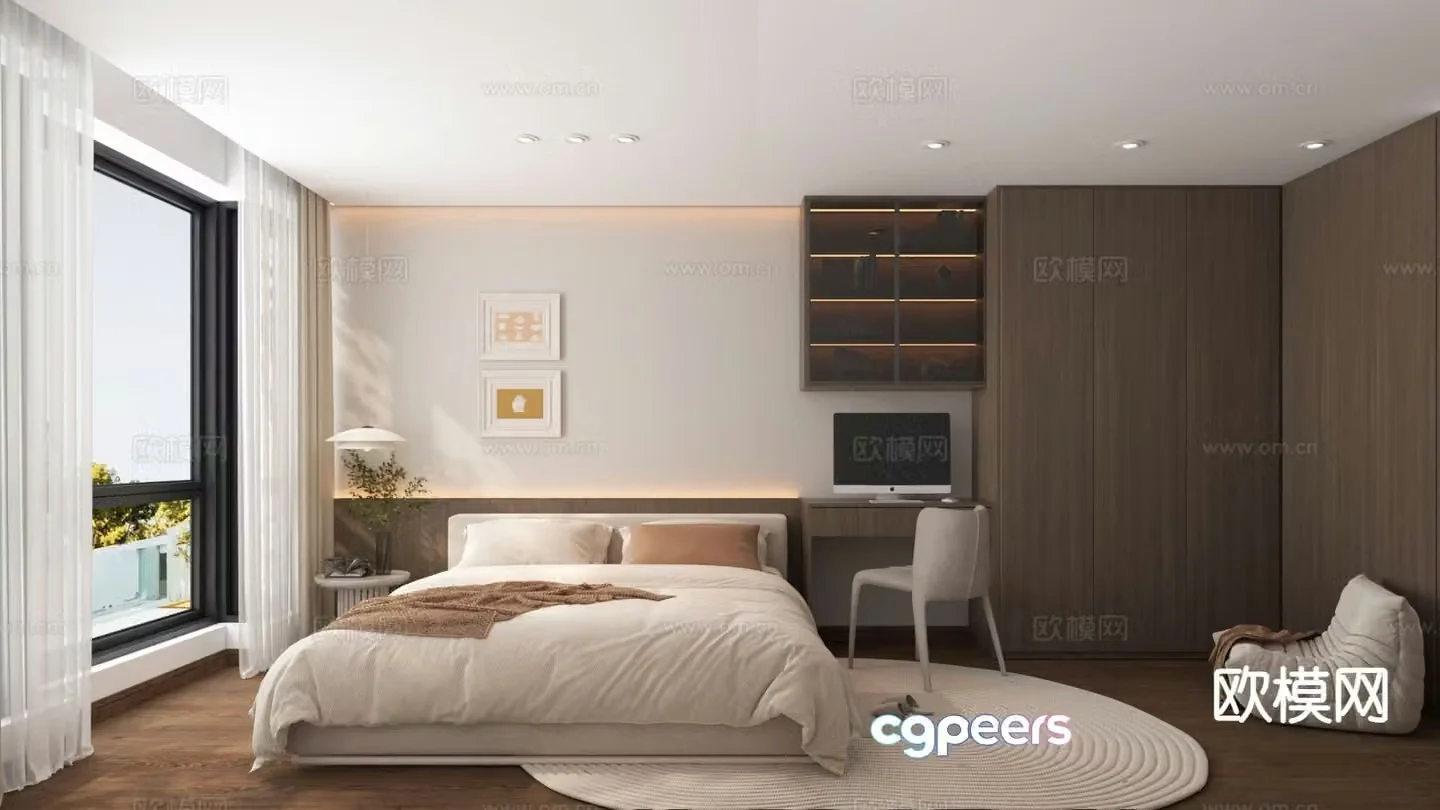 Modern bedroom master bedroom 3d model