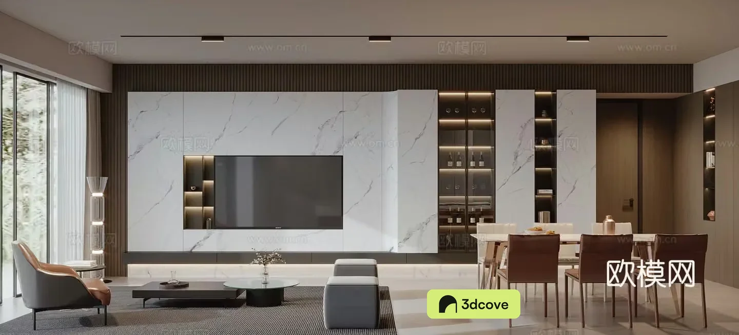 Modern Italian dining room 3d model