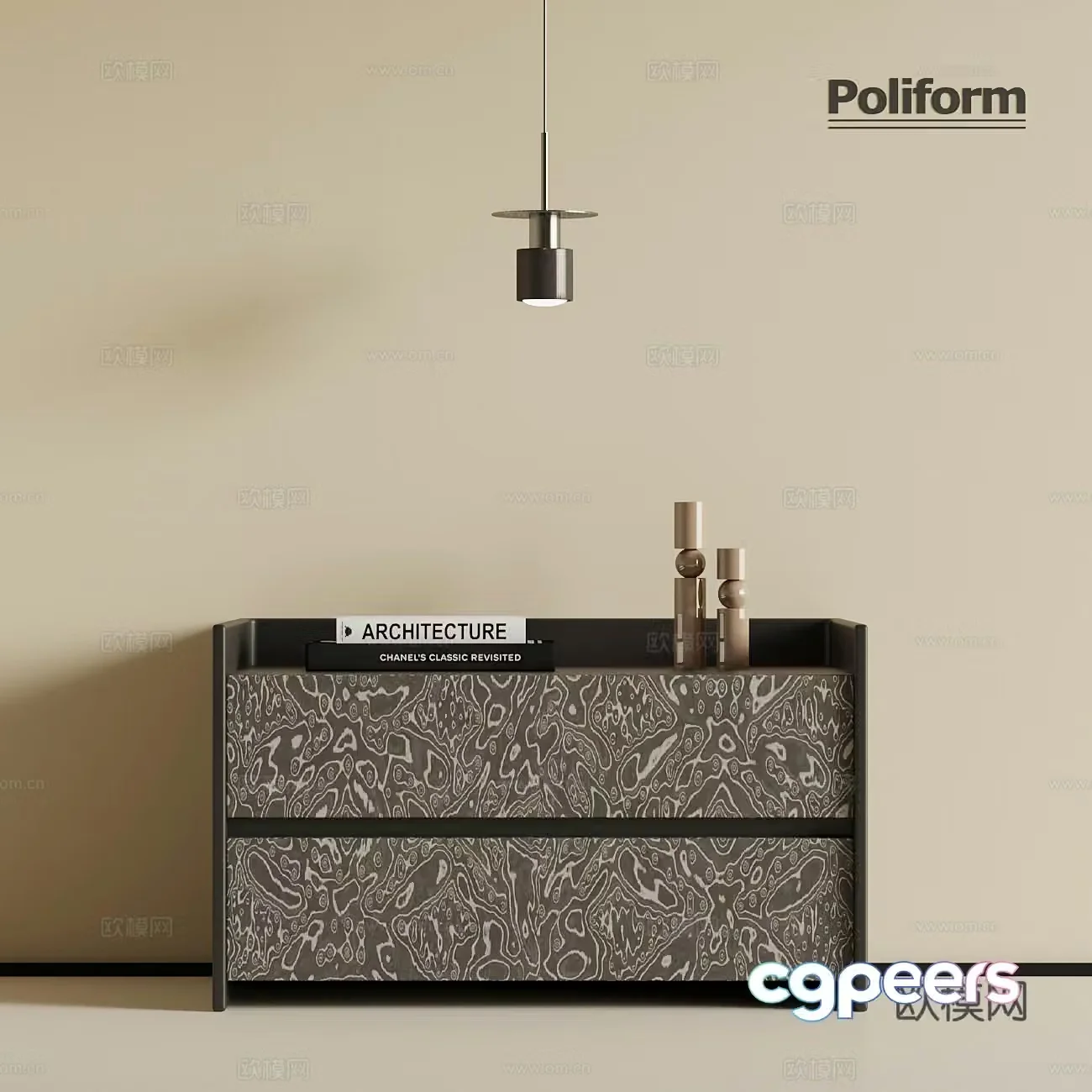 Modern Italian bedside table chandelier 3d model