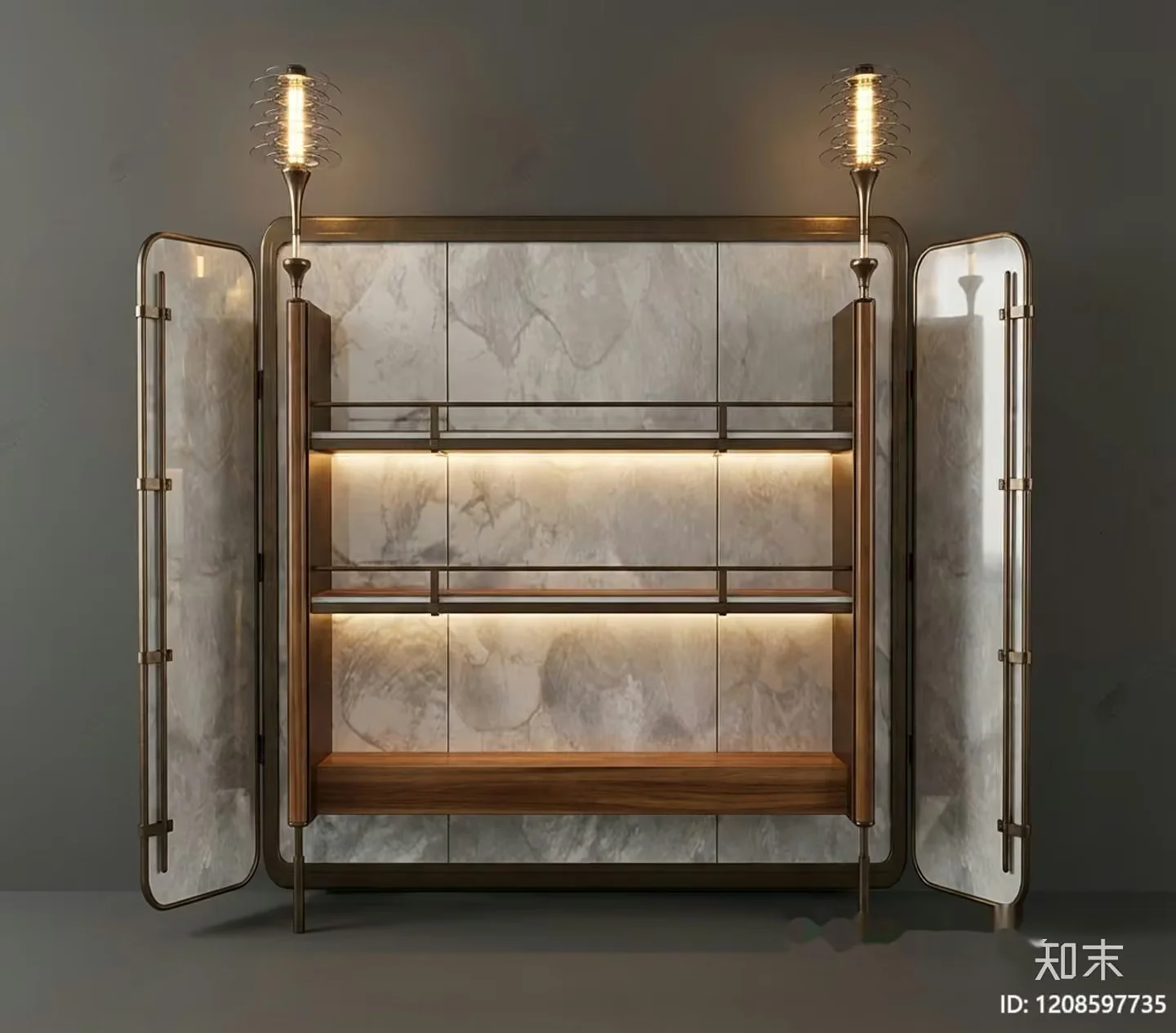 Modern Glass Cabinet 3D Model – 12946 – VRAY Render