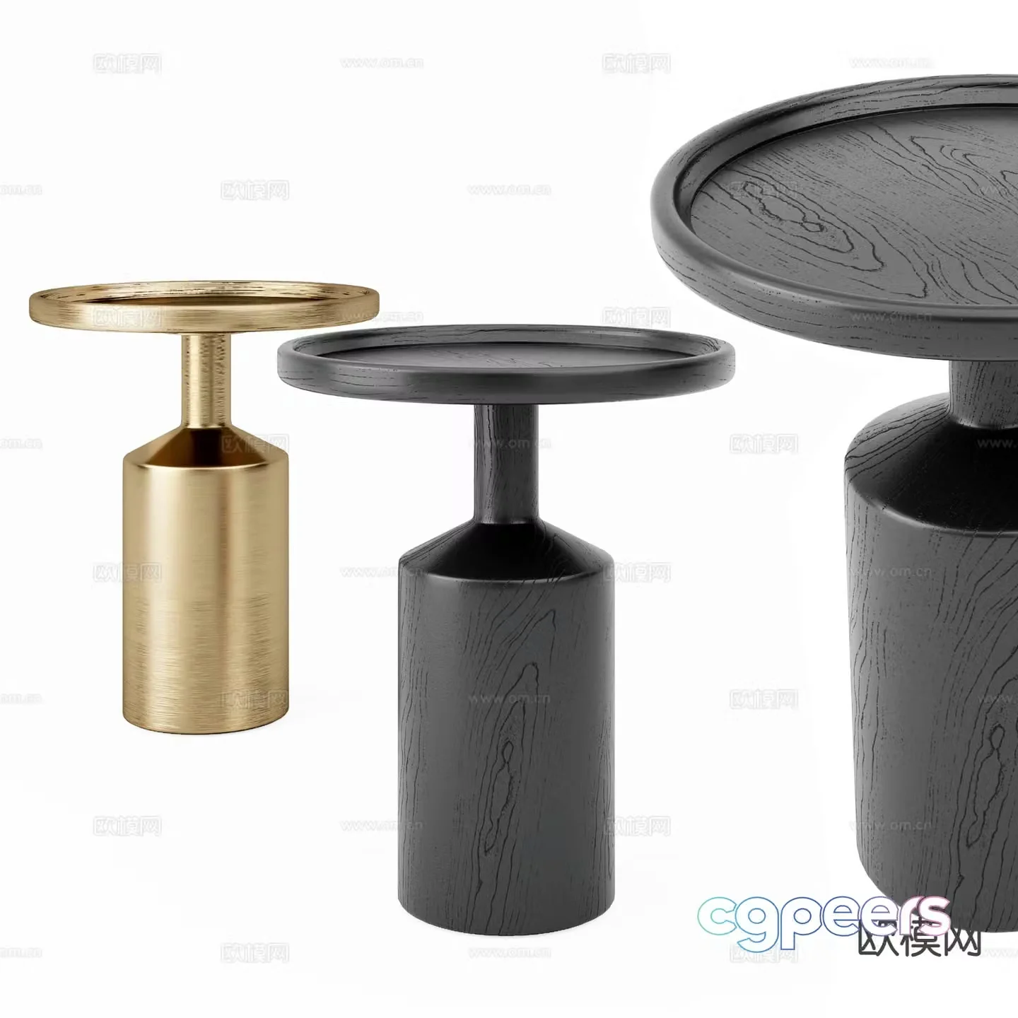 Modern round table side table 3d model