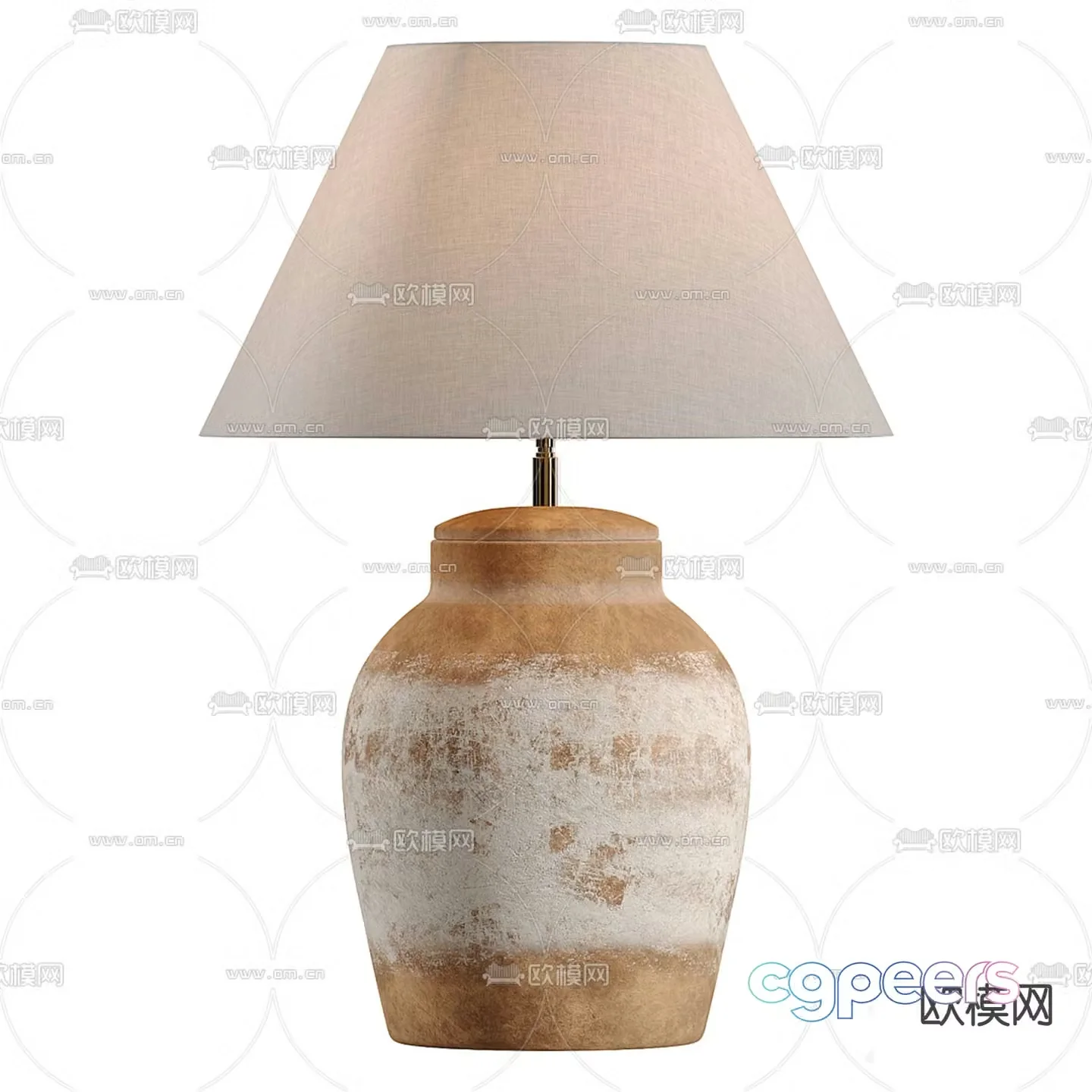 Wabi-sabi style table lamp clay pot table lamp 3d model