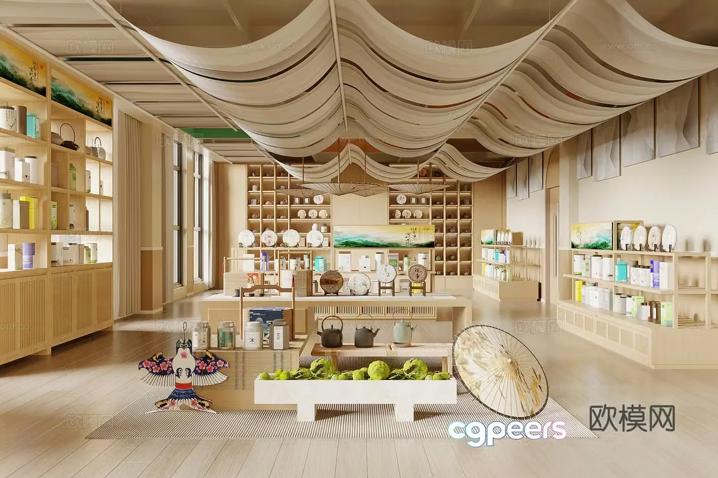 New Chinese-style tea shop 3d model