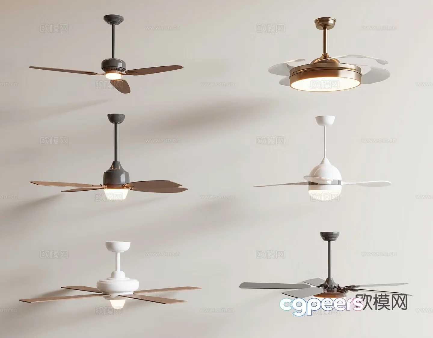 Modern fan light ceiling fan light 3d model