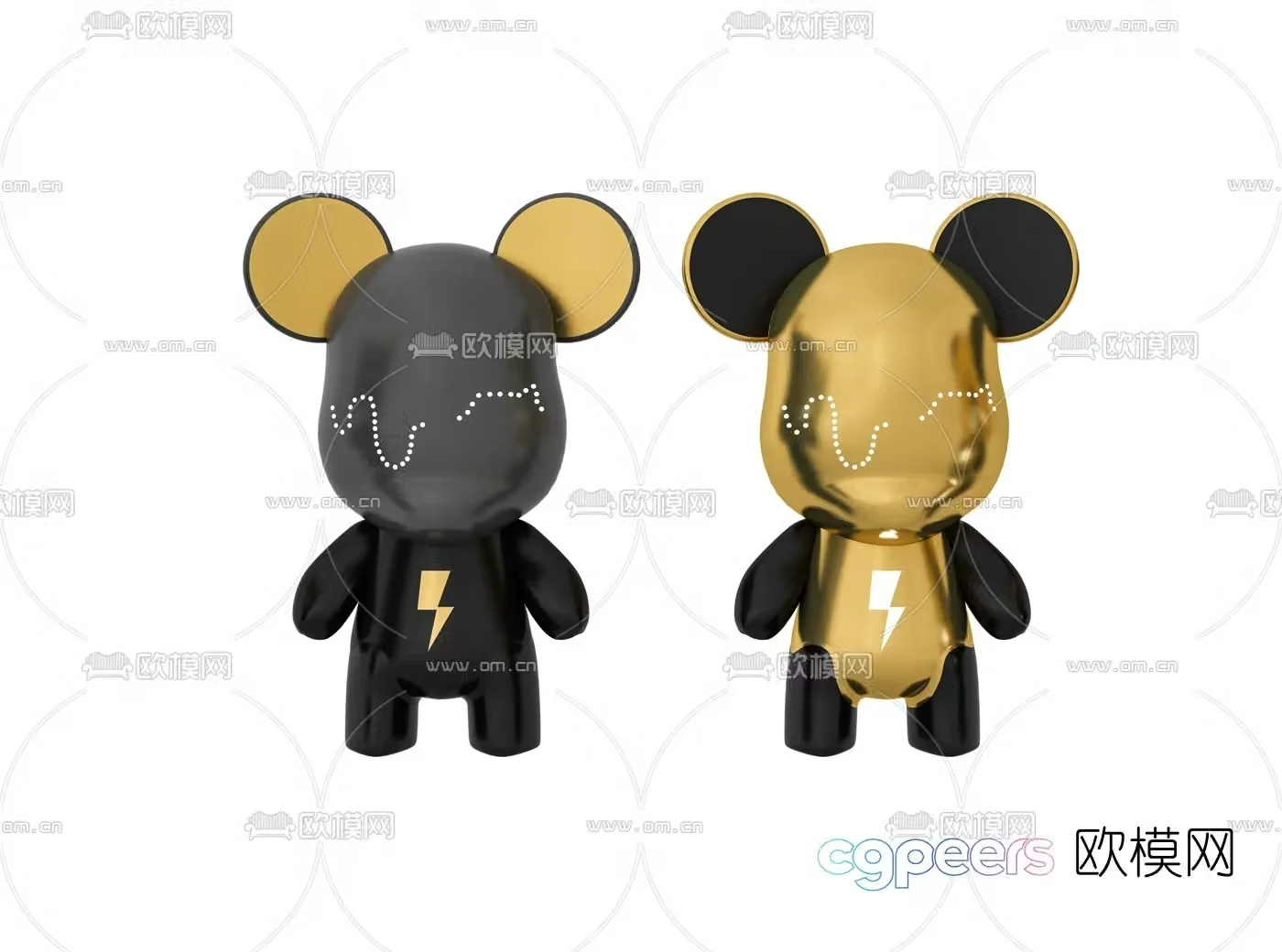 Modern violent bear toy ornament 3d model