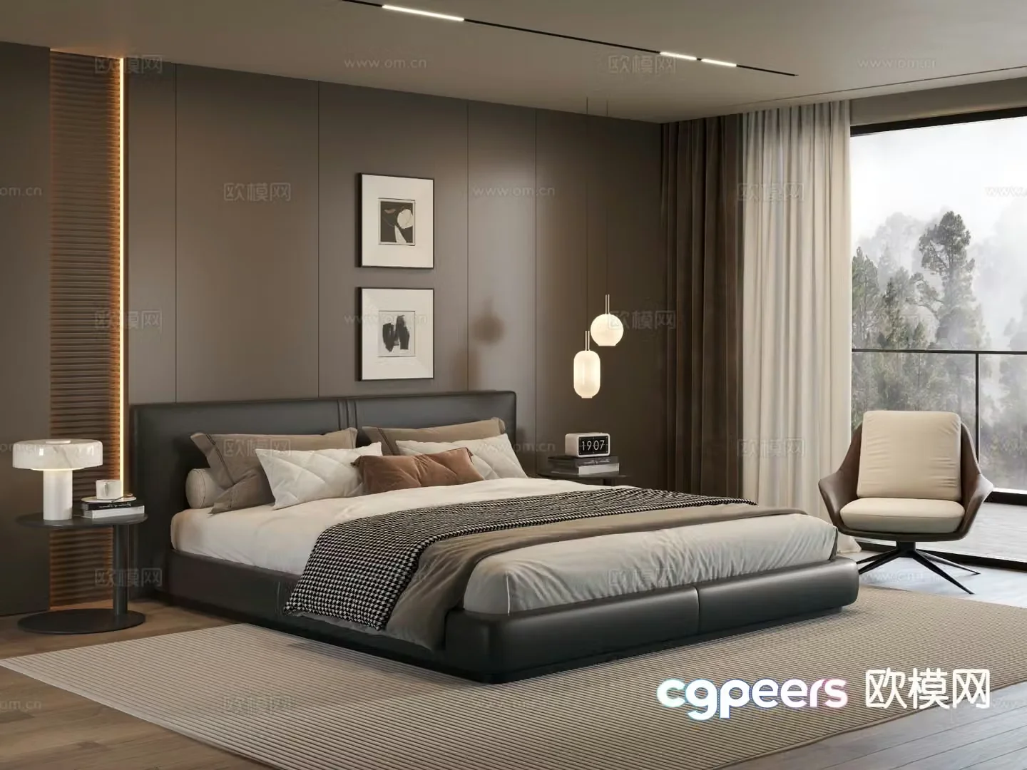 Italian style bedroom master bedroom 3d model
