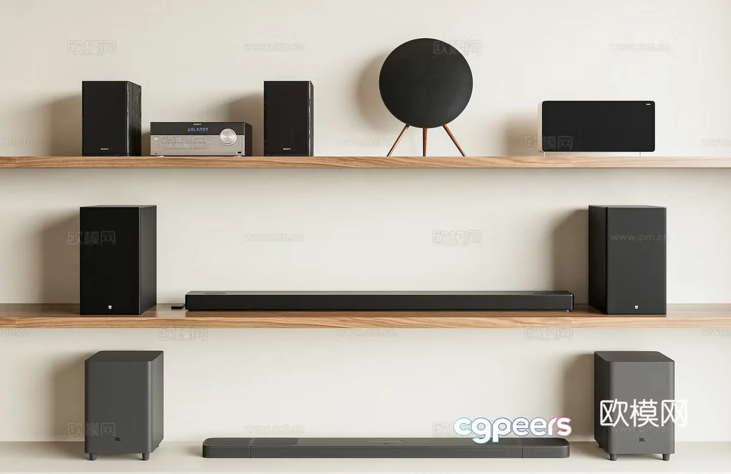 Audio Audio combination Audio bar Bluetooth audio modern minimalist audio and video equipment 3d model