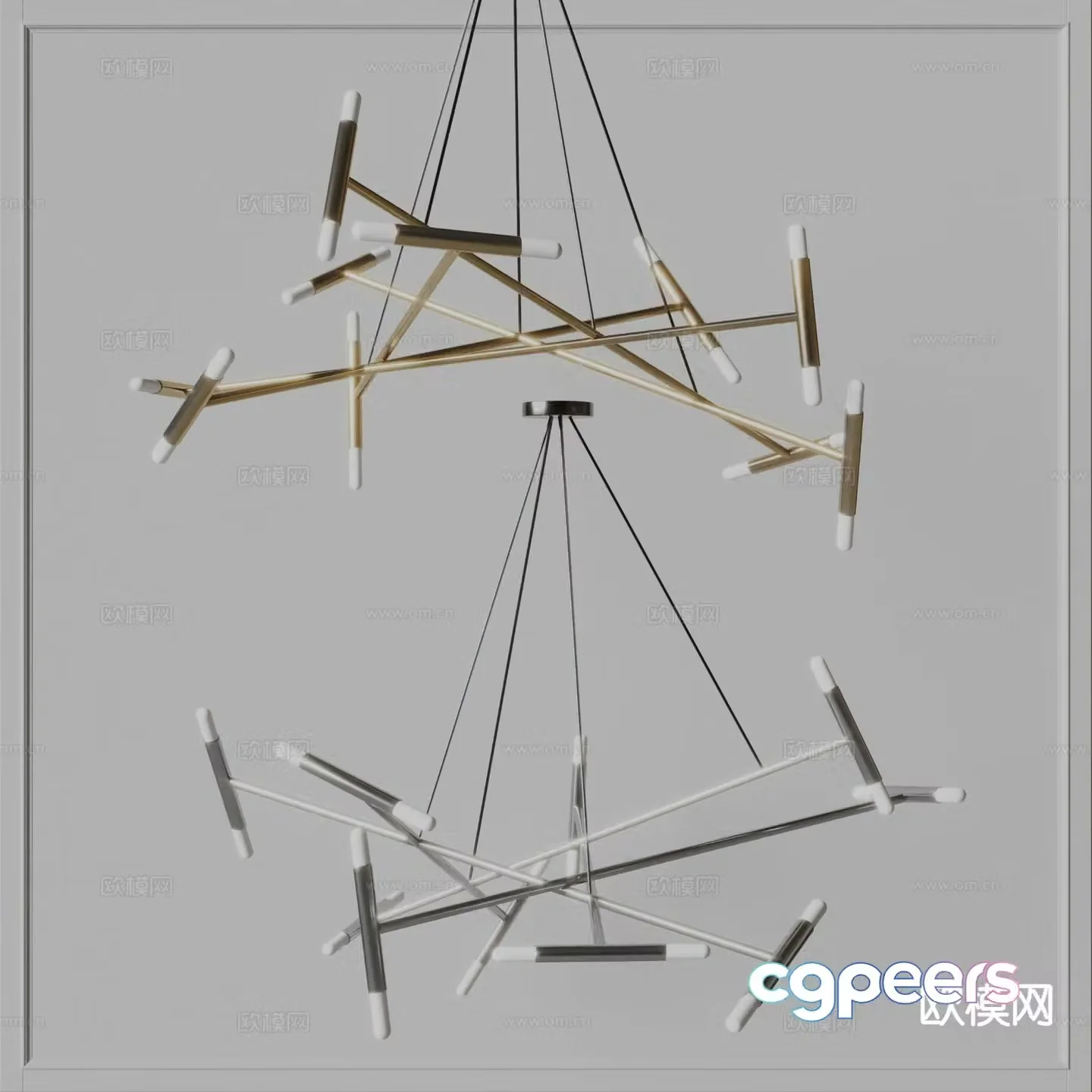 Idea multi-head chandelier 3d model