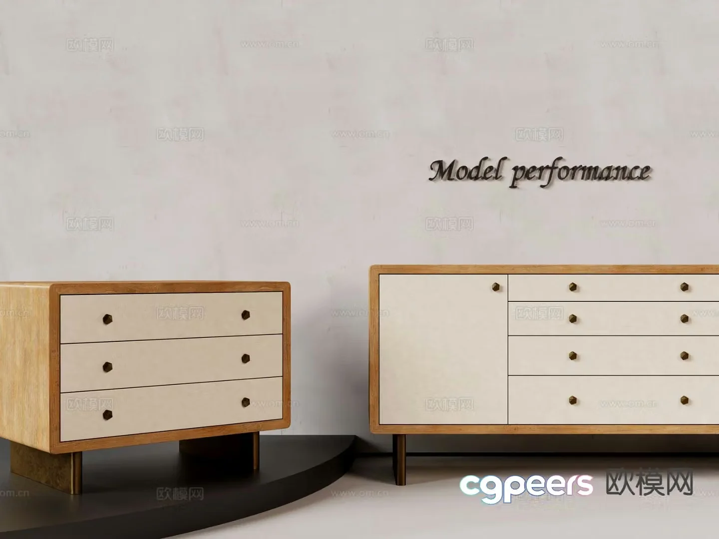 Wabi-sabi side cabinet 3D model