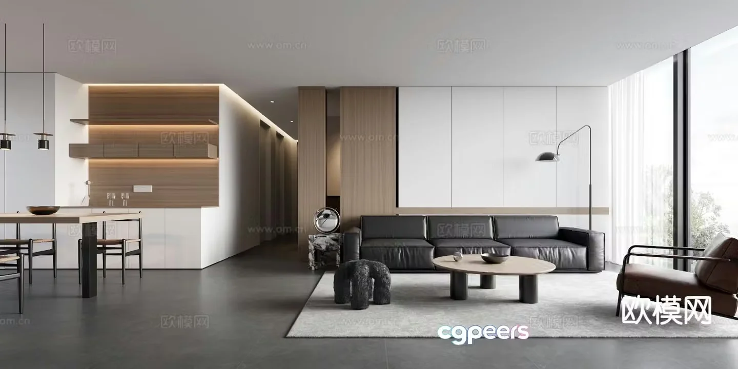 Modern guest restaurant 3d model