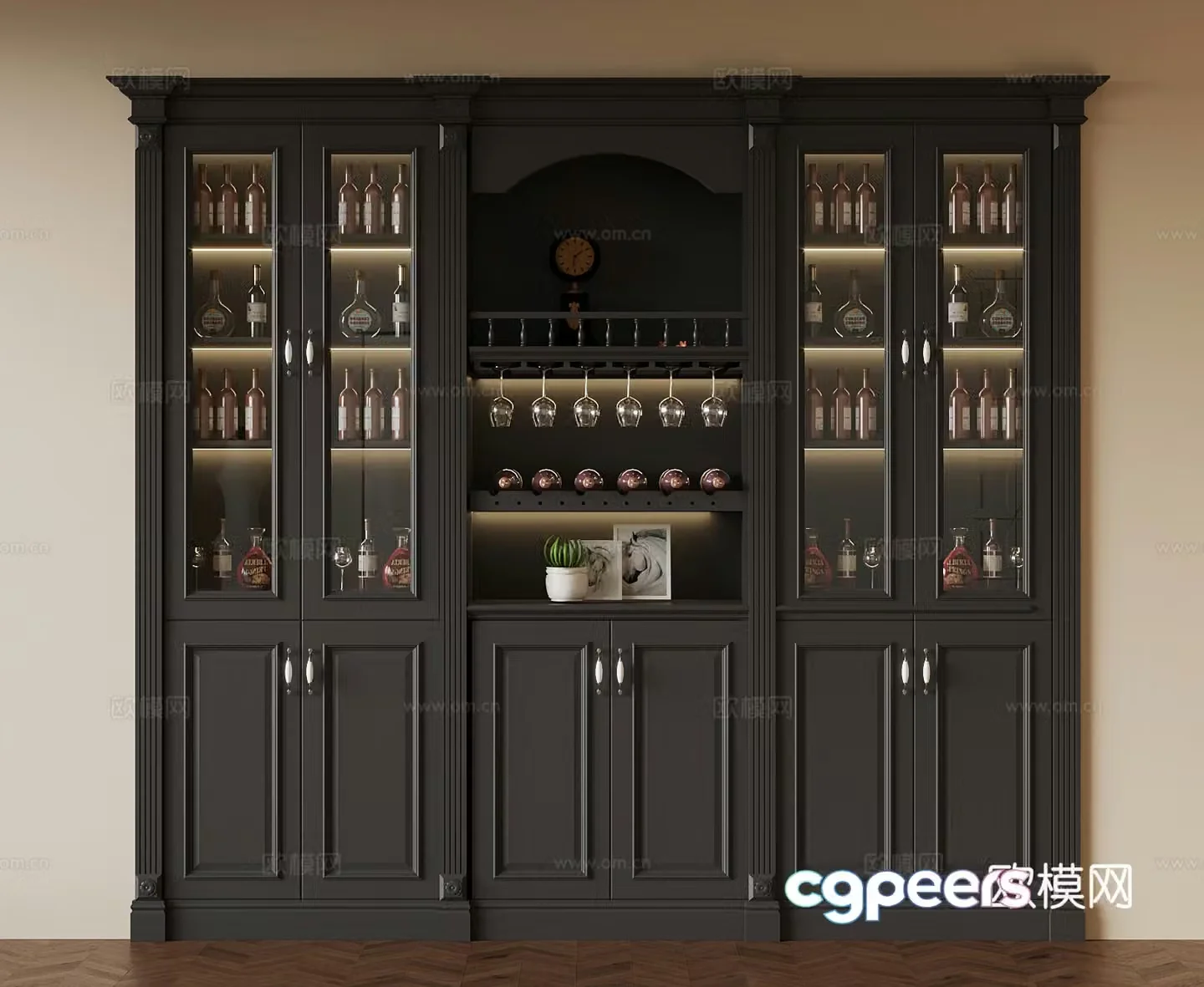 French wine cabinet 3D model