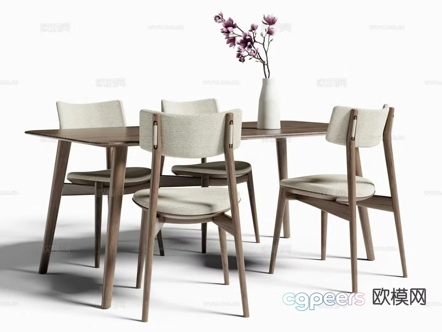 New Chinese dining table and chairs 3d model