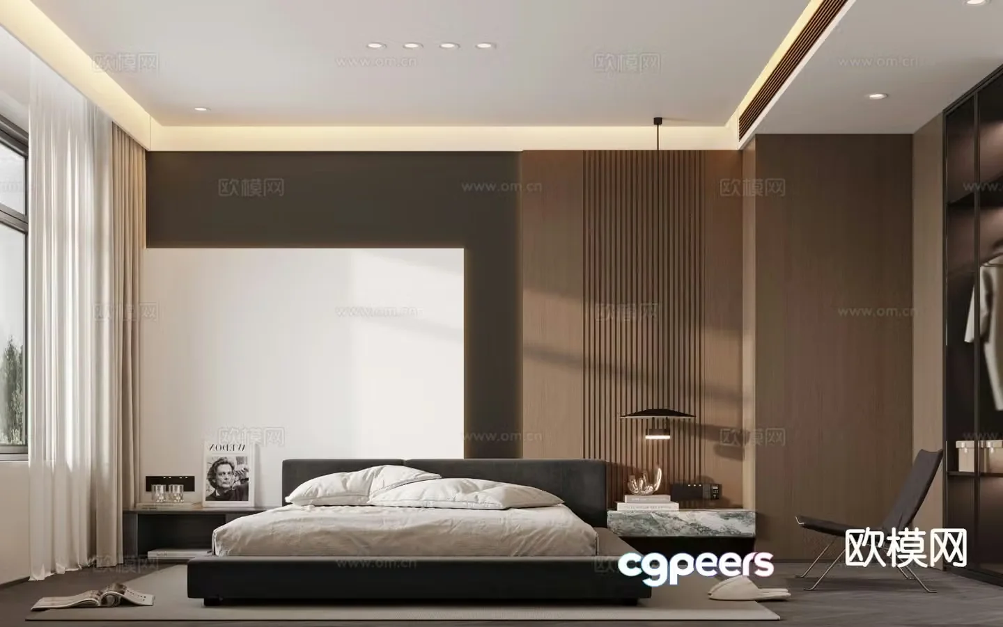 Modern bedroom master bedroom 3d model