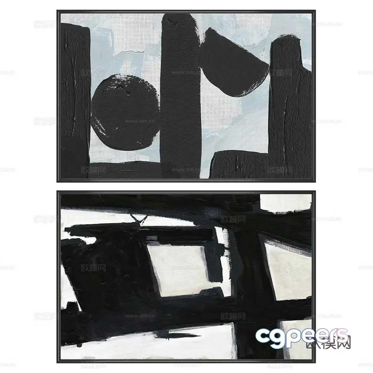 Art hanging painting texture painting decorative painting 3d model