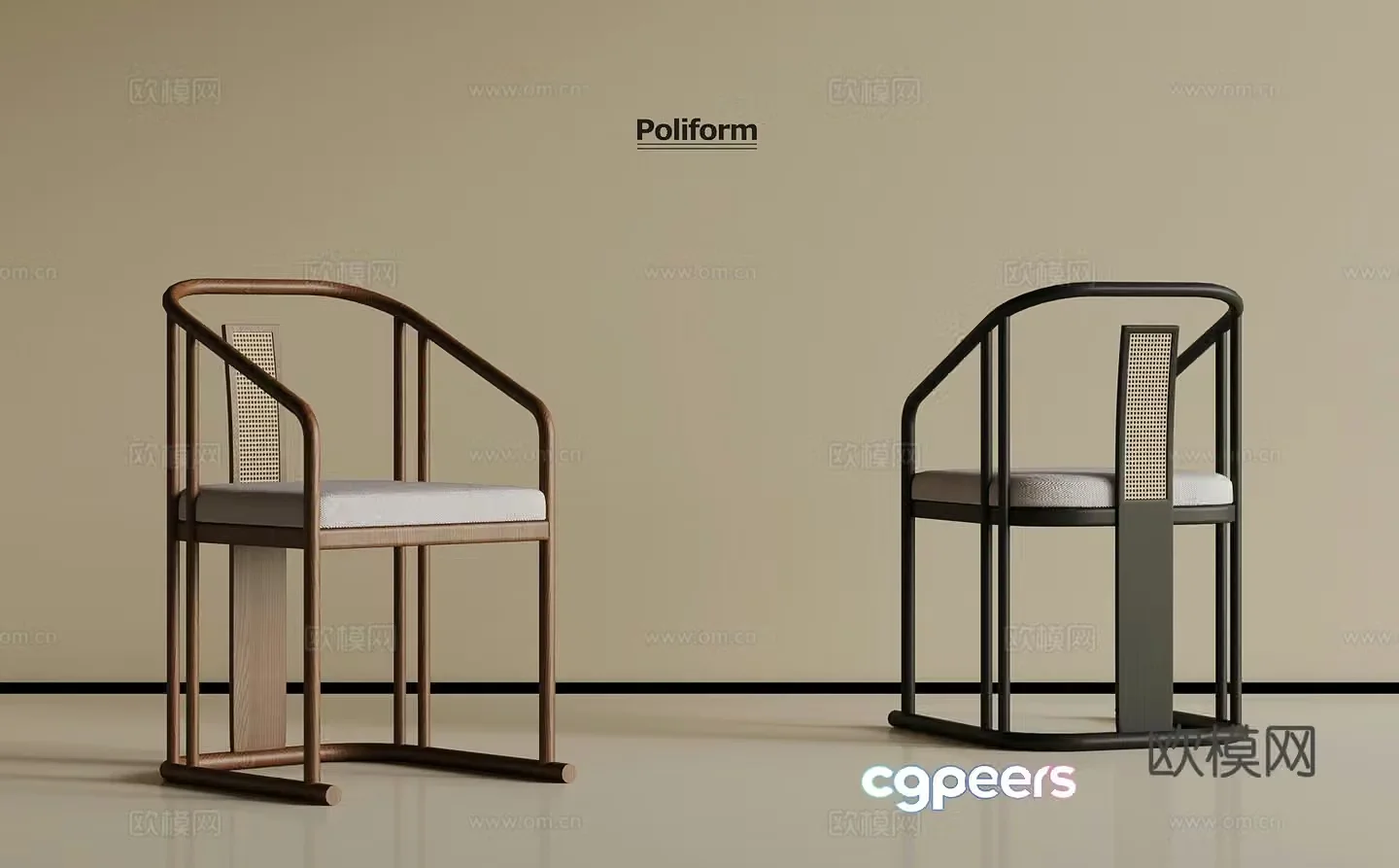 New Chinese dining chair 3D model