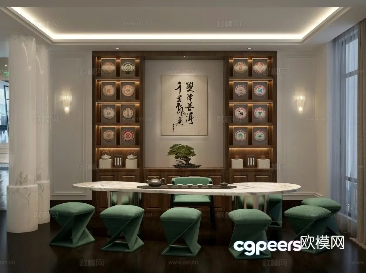 New Chinese tea room 3D model