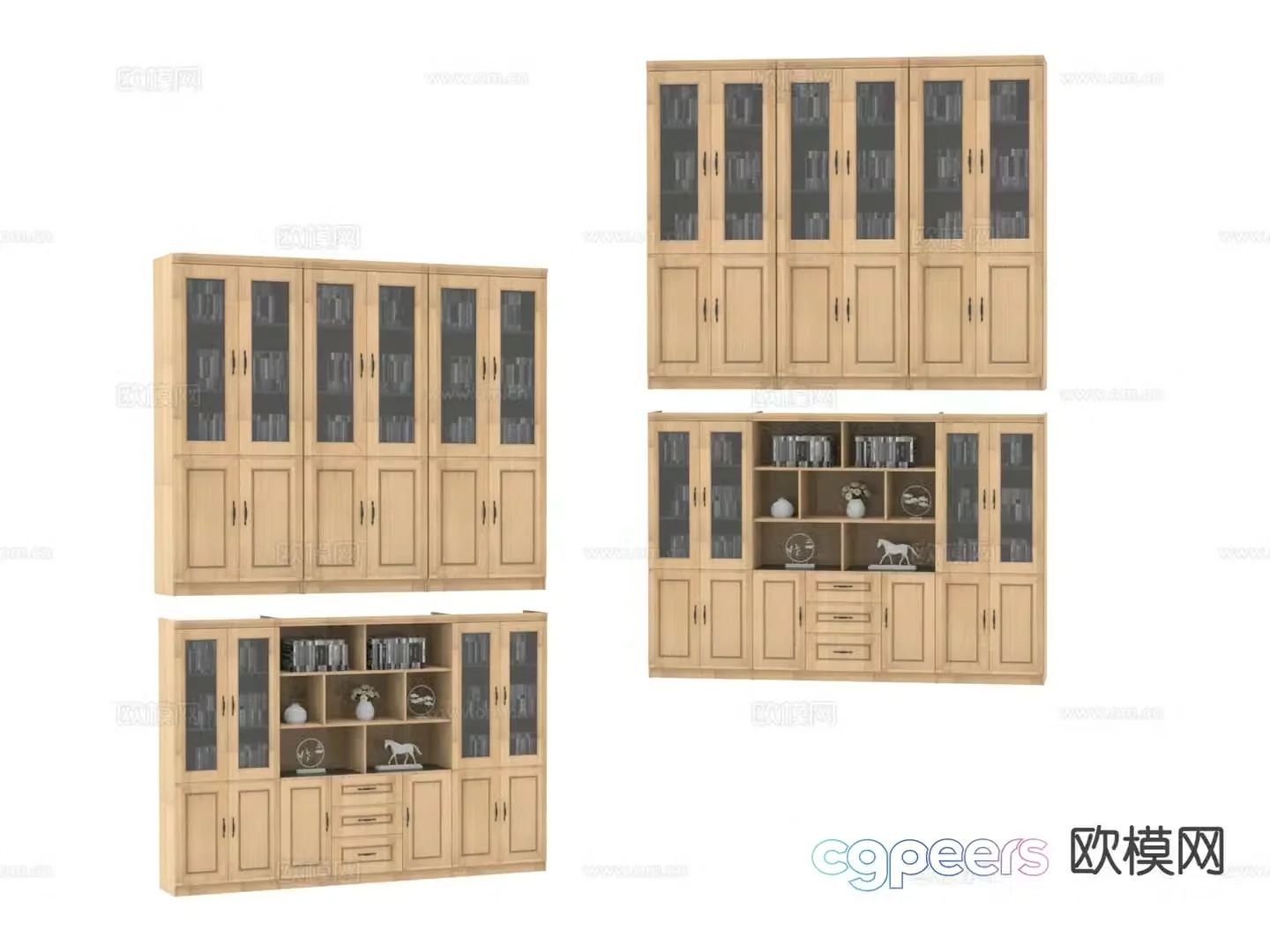 New Chinese style bookcase 3d model