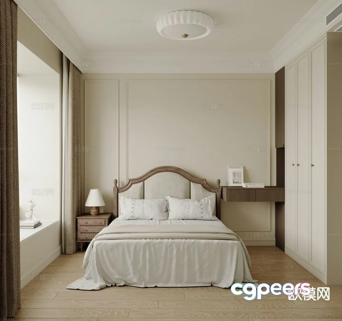 American style bedroom master bedroom 3d model