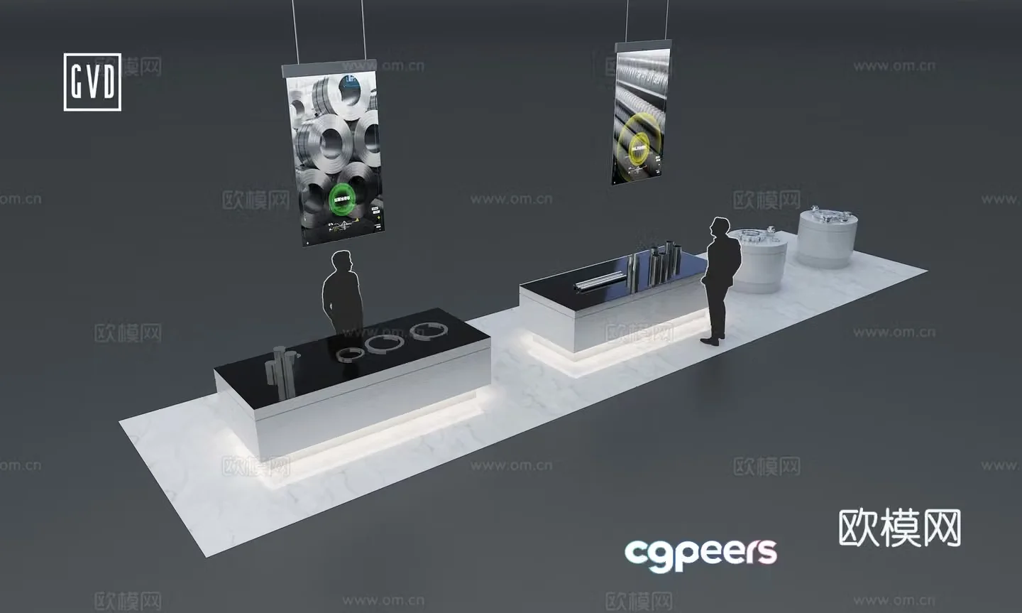 Exhibition Exhibition Hall Exhibition Display Cabinet Exhibition Hall Product Showcase Metallurgical Industry Exhibition Hall Exhibition Cabinet Steel 3D Model