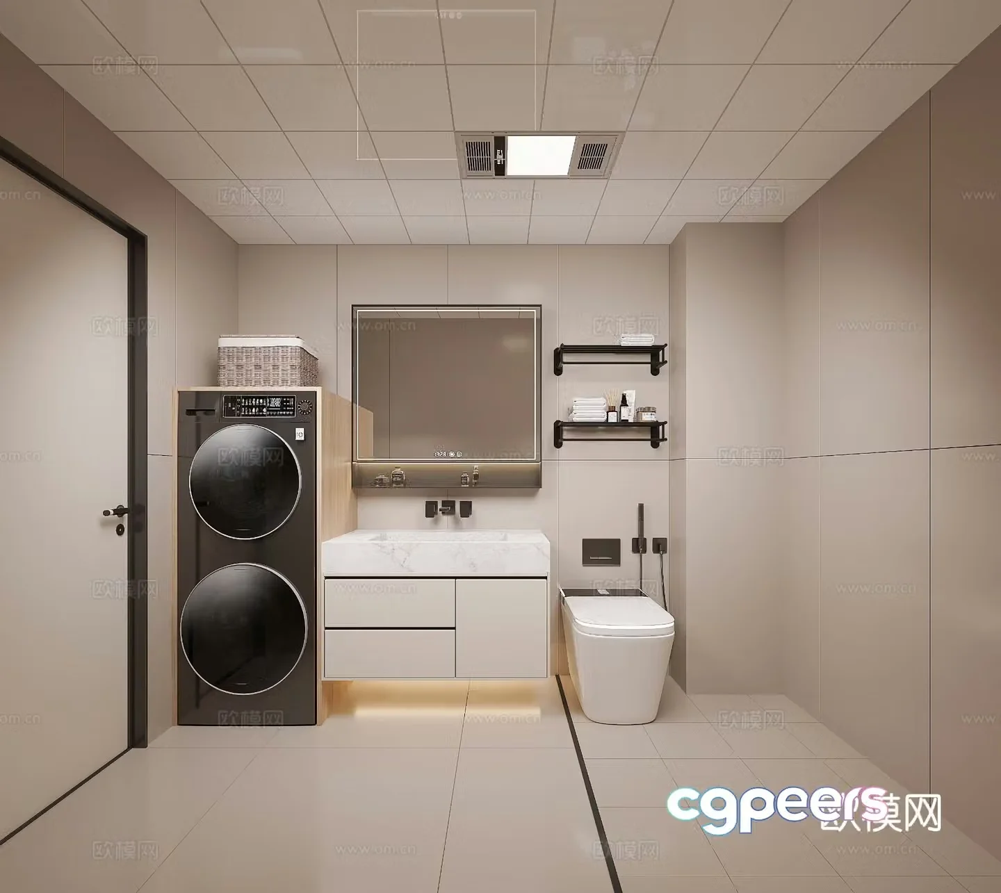 Modern bathroom toilet 3d model