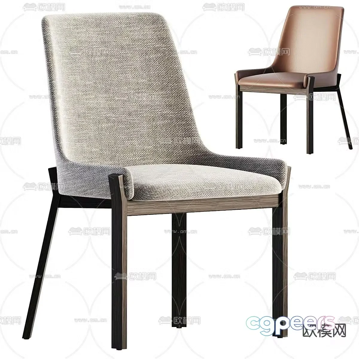 Modern chair dining chair 3d model