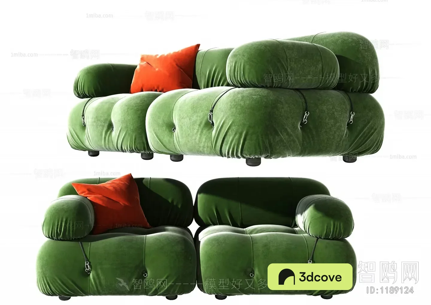 A Green Velvet Sofa