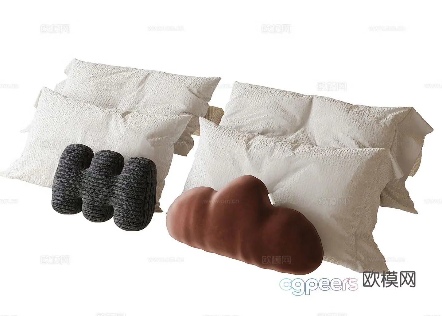 Modern bedside pillow pillow 3d model
