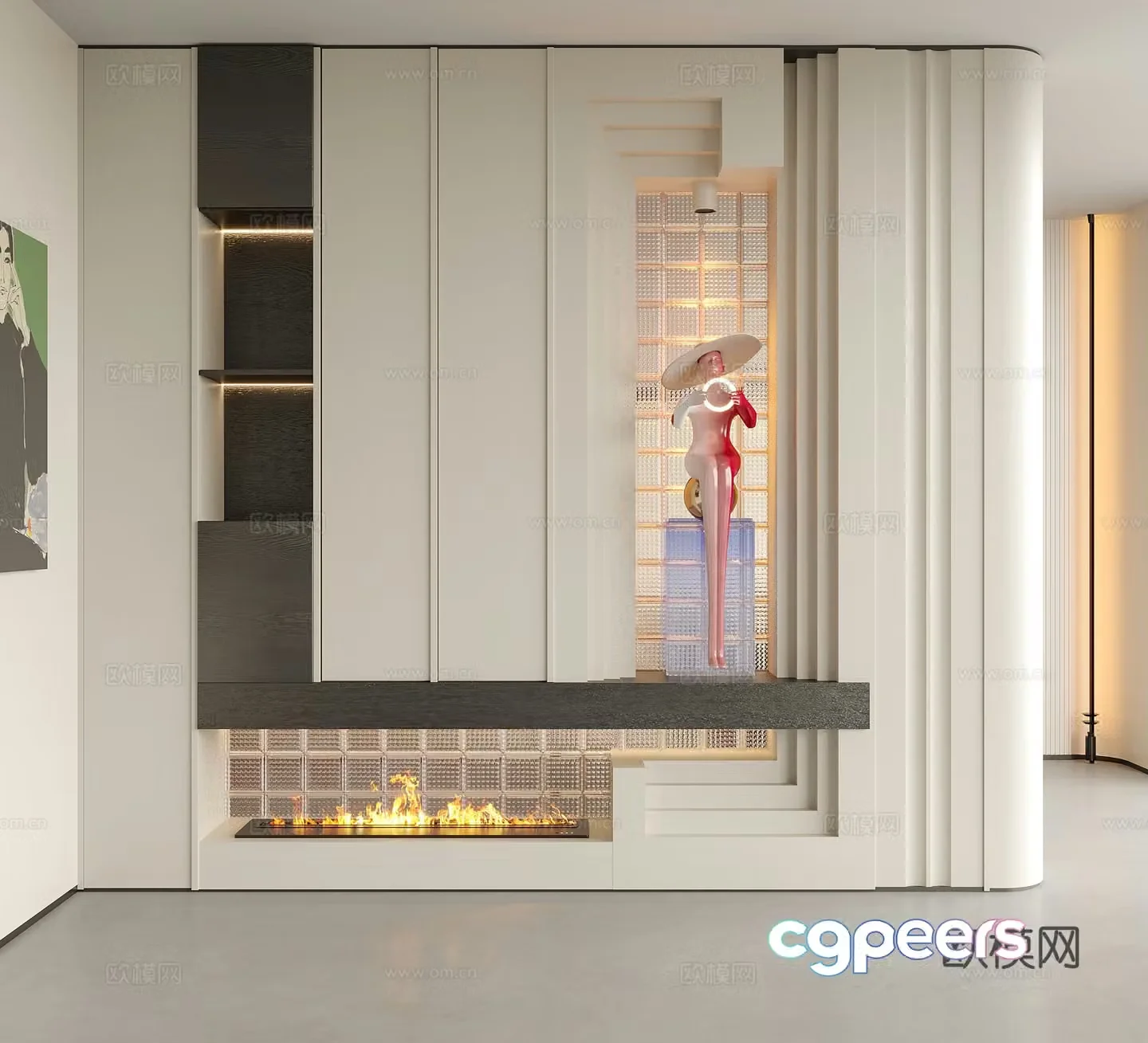 Modern decorative entrance hall sculpture ornaments entrance hall 3D model