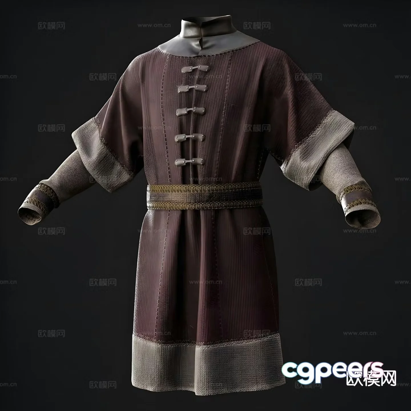 Medieval clothing European ancient clothing 3D model