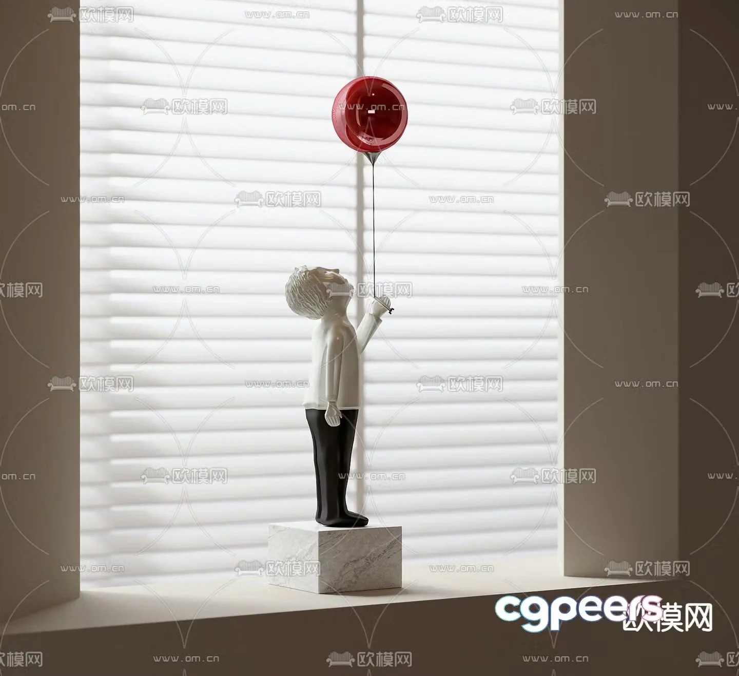Balloon character sculpture ornament 3d model