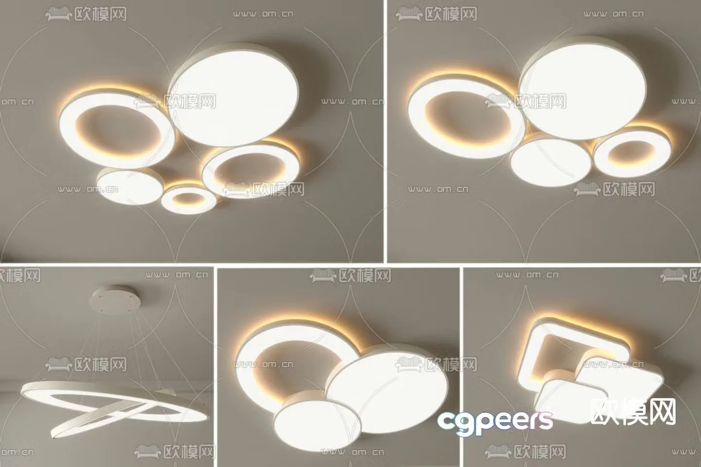 round ceiling lamp square ceiling lamp 3d model