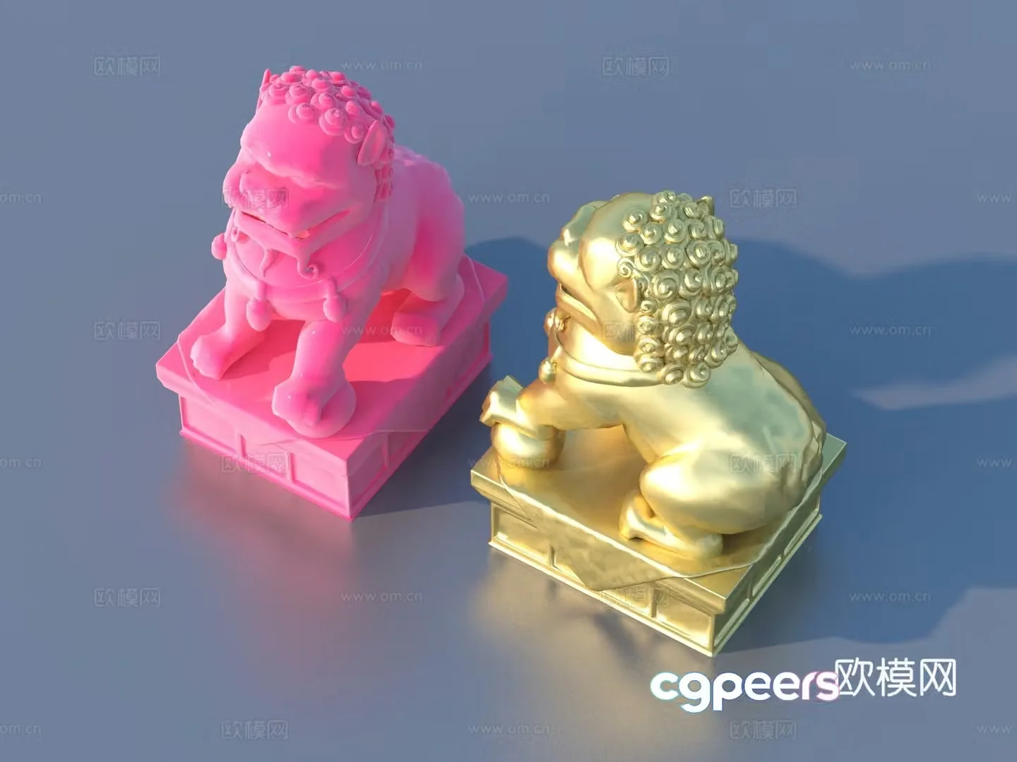 Lion Qilin Divine Beast Stone Lion 3D Model