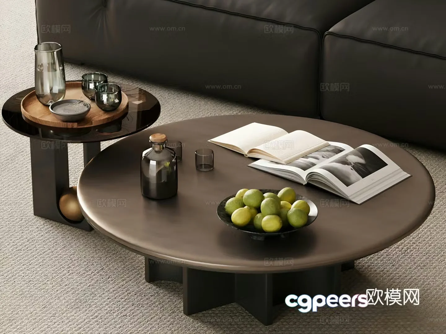Modern light luxury combinations coffee table combinations ornament combinations 3D model