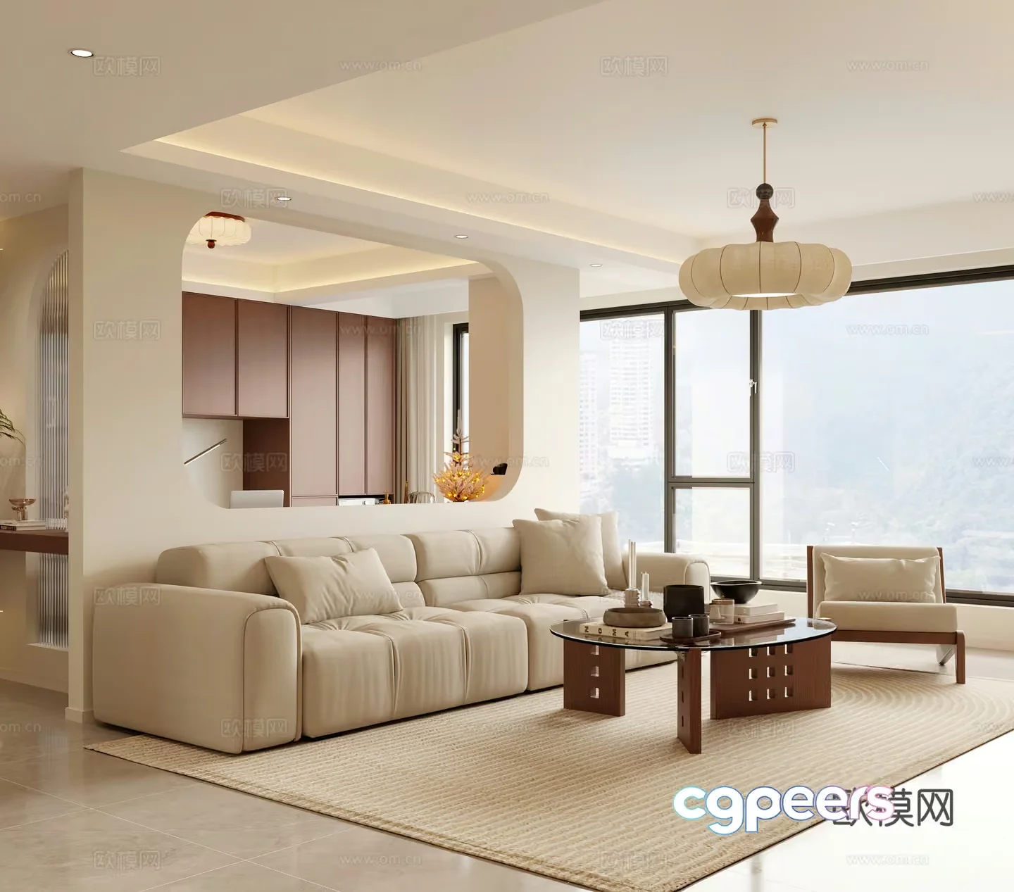 Modern Living Room 3D Model – 9174 – VRAY Render