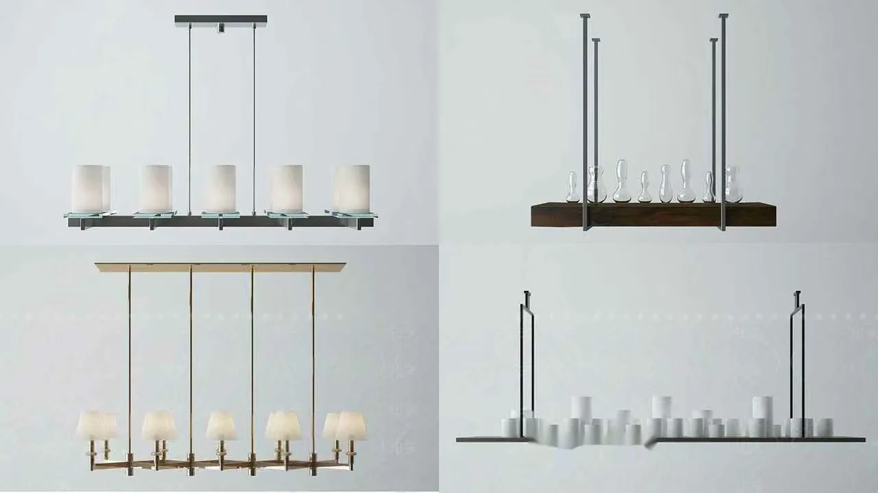 Gold Light Fixture 3D Model – 3204 – VRAY Render
