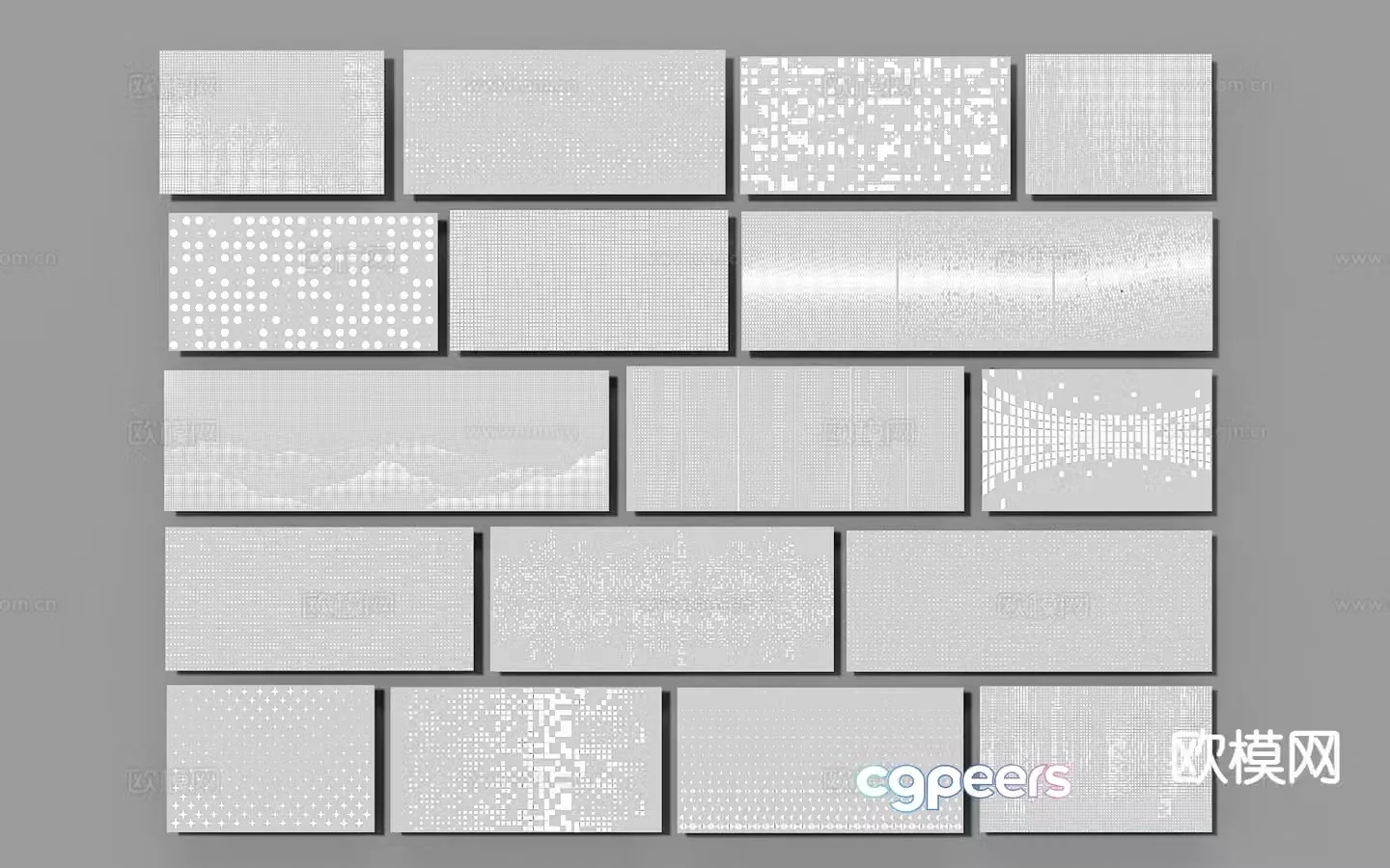 Modern wainscoting punched aluminum plate perforated plate 3d model