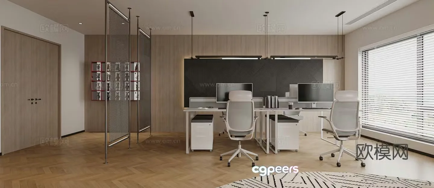 Modern minimalist office 3d model