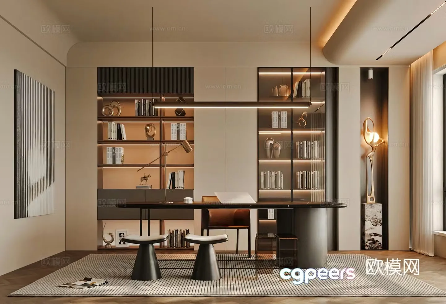 Modern study 3d model