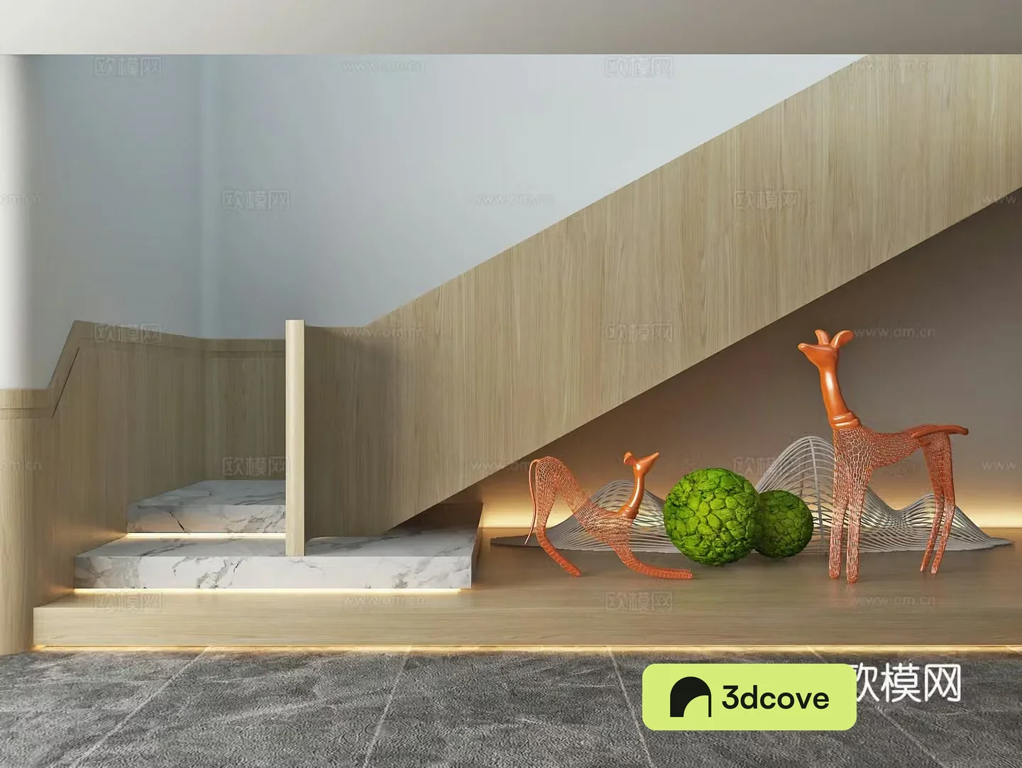 Stairwell beautiful palace handrail installation sculpture landscaping