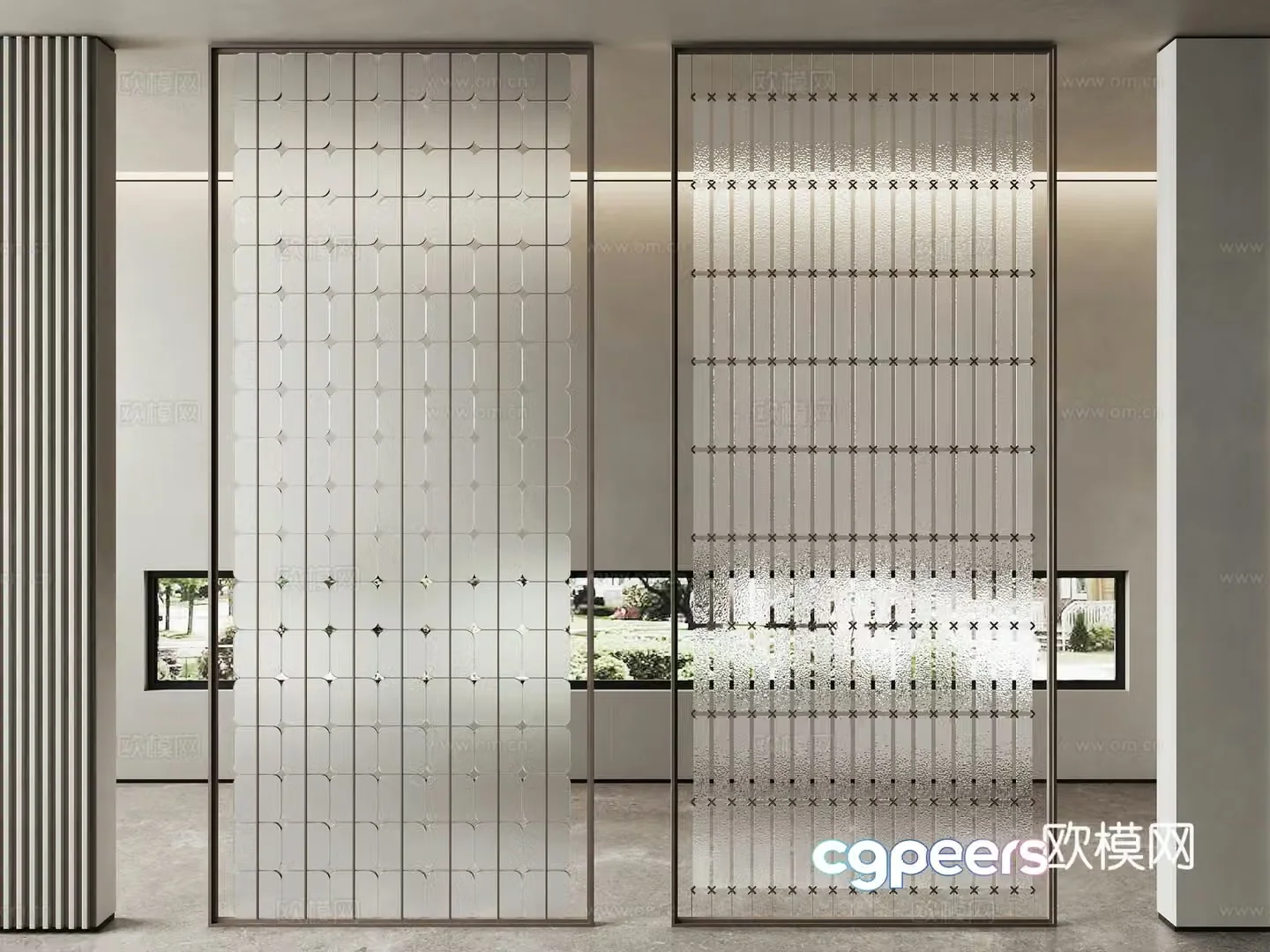 Glass partition entrance partition 3d model
