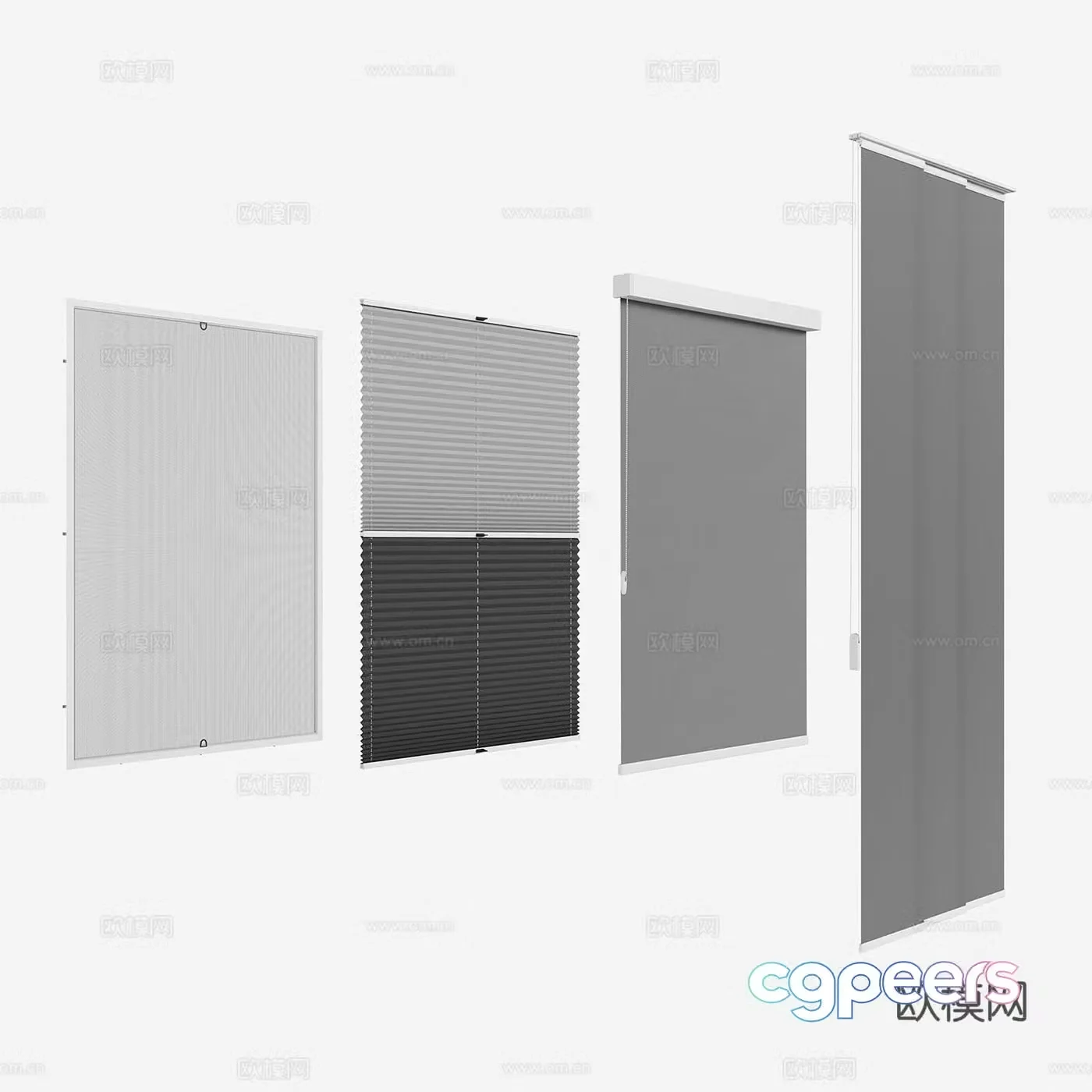 Modern venetian blinds roller blinds gauze curtains mosquito nets Roman blinds 3D model
