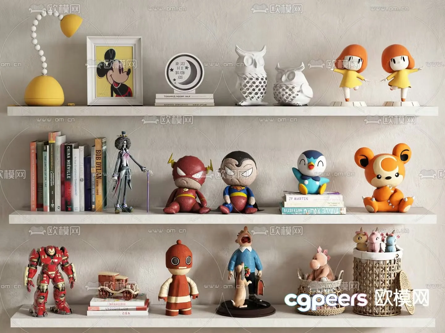 Children’s accessories ornaments books dolls toys 3d model