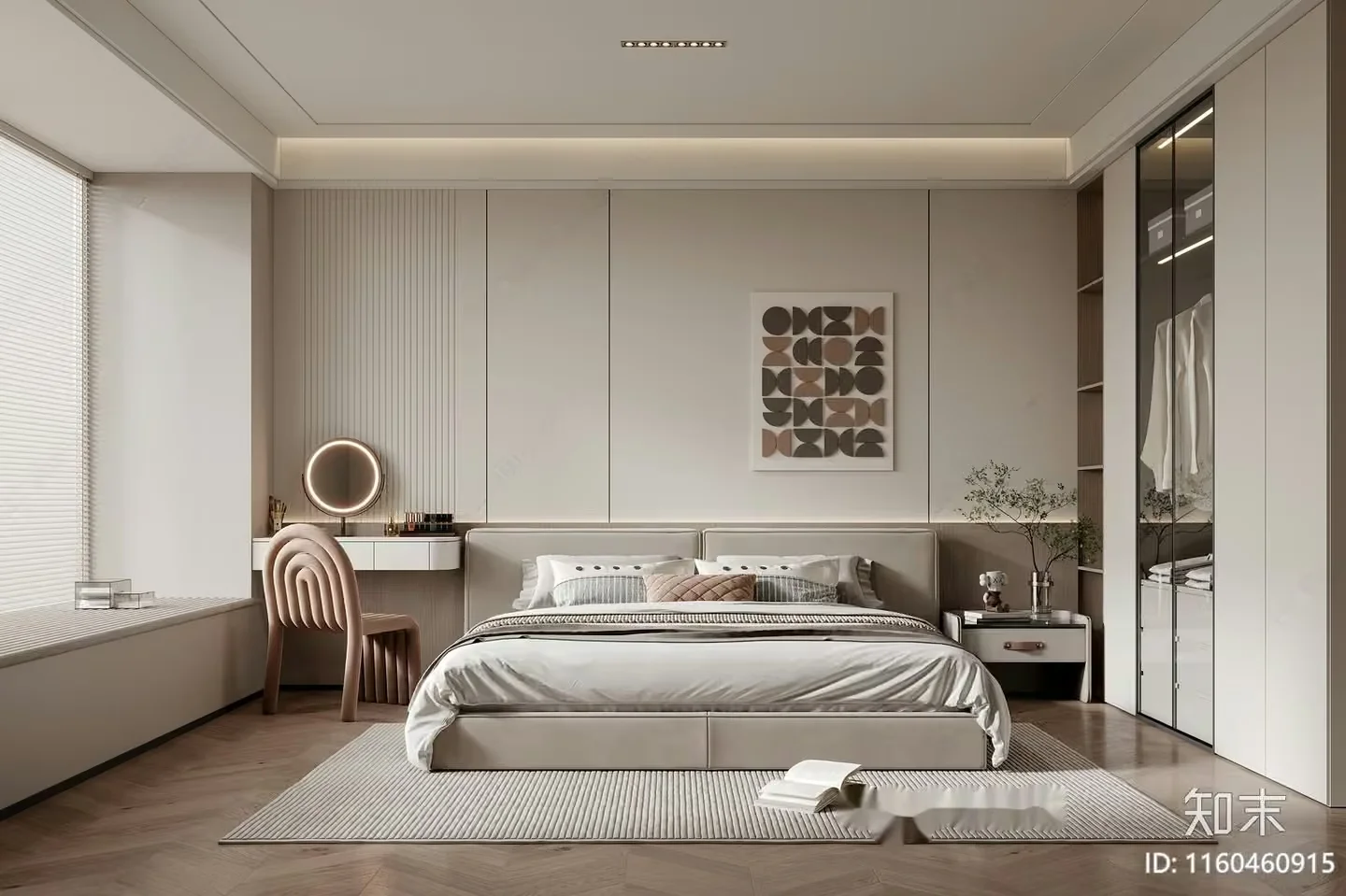 Modern Bedroom Decor 3D Model – 8156 – VRAY Render
