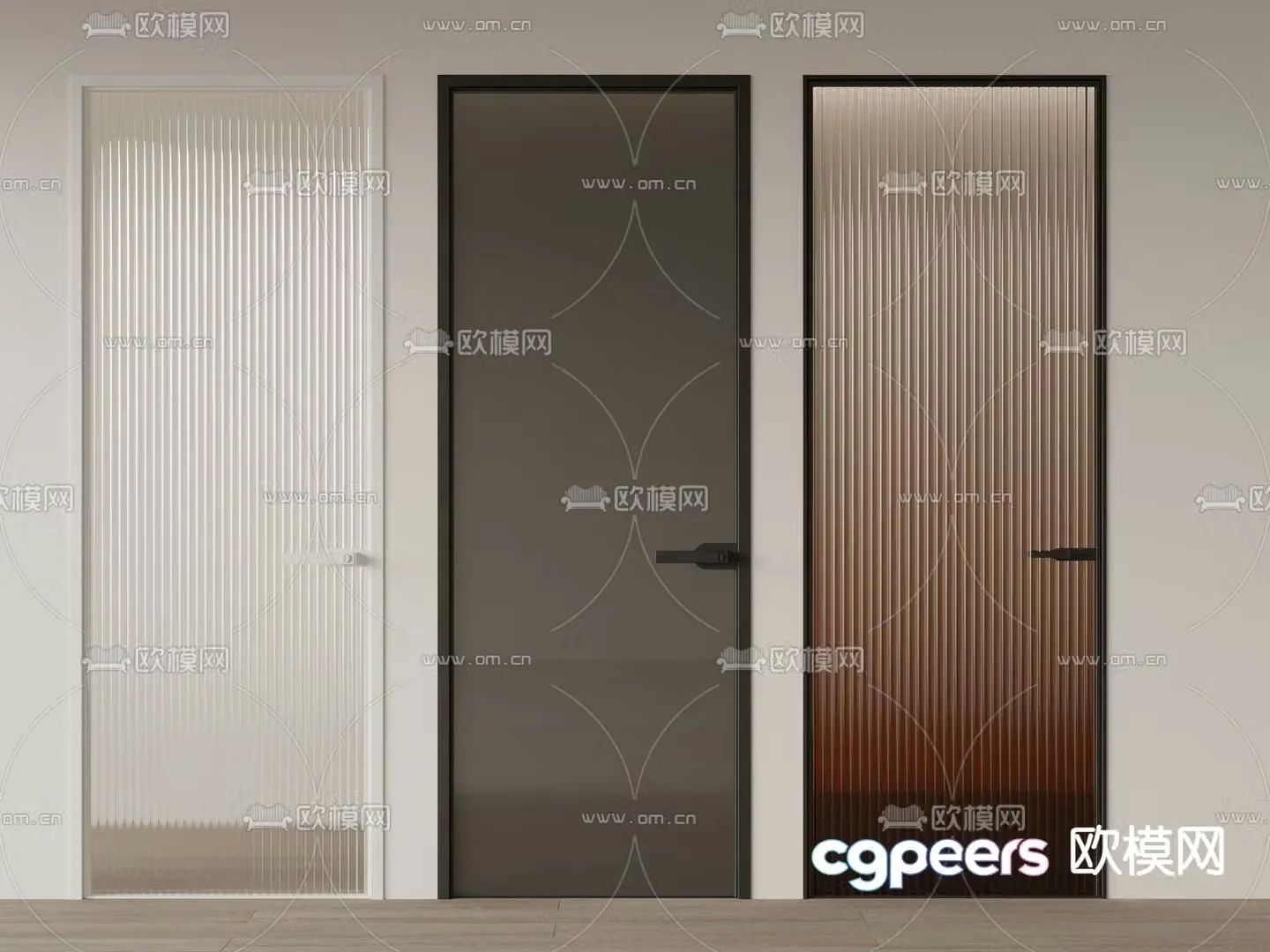 Changhong Glass Door Single Open Door Bathroom Door 3D Model