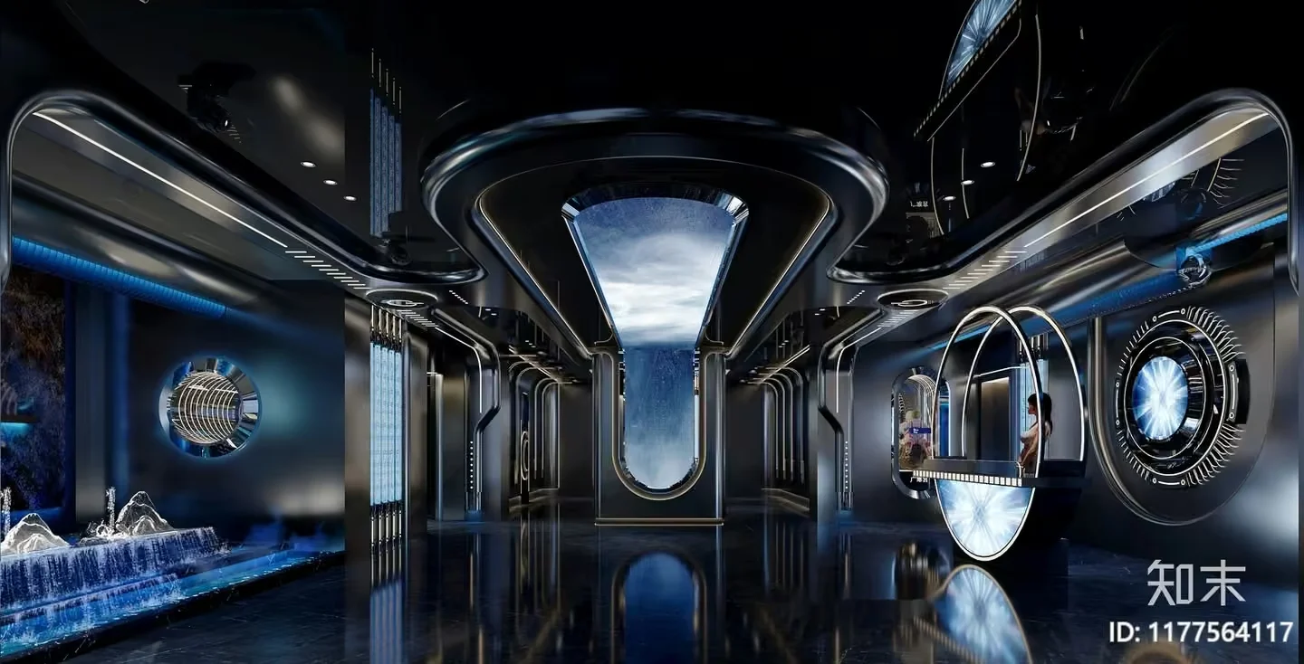 Modern Futuristic Interior 3D Model – 15311 – CORONA Render