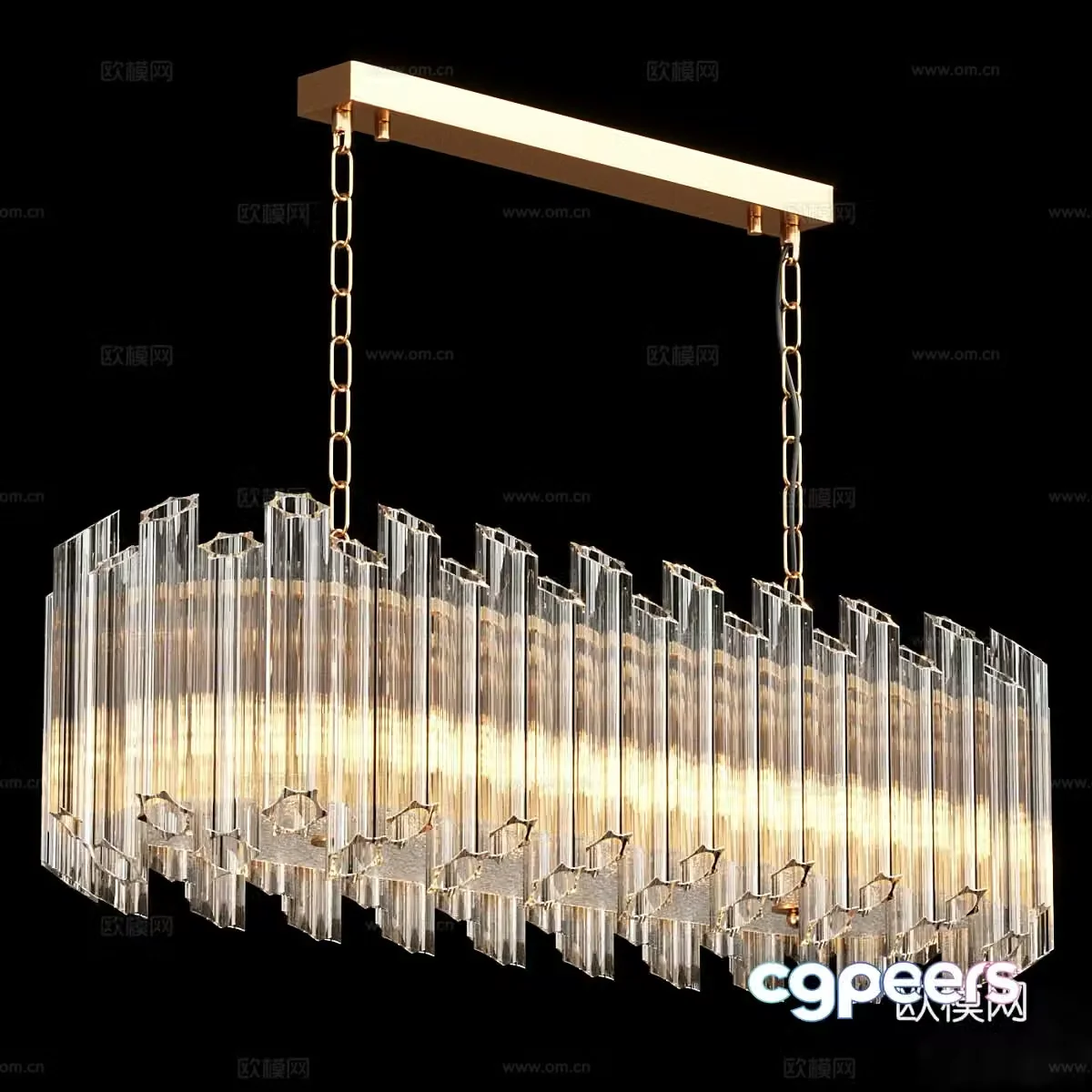 Light luxury crystal chandelier 3d model